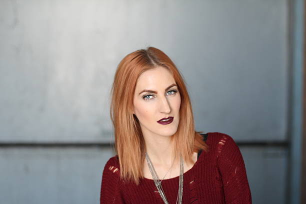 istock Androgyny ginger female model in Heroin chic style. 501912898