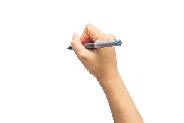 istock female(woman) hands hold a red pencil isolated white, 501914234