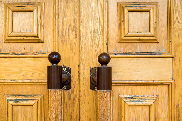 istock Wooden door handles 501915344