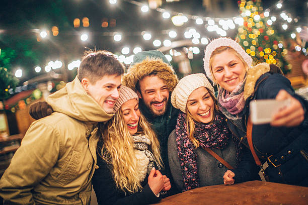 istock Selfie during Christmas market 501916780