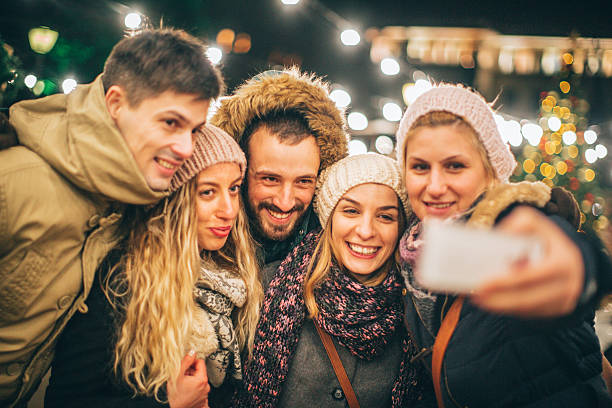 istock Selfie during Christmas market 501916868