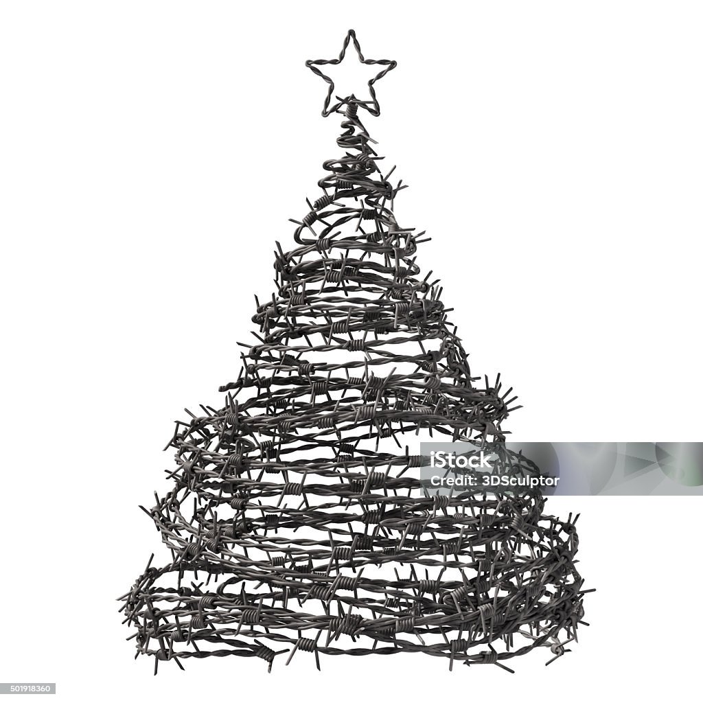 Christmas Tree Made From Barbed Wire Stock Photo - Download Image Now -  Barbed Wire, Christmas Tree, Christmas - iStock