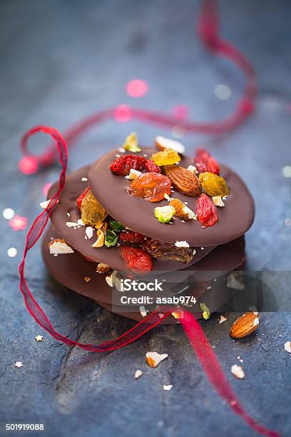 Dark Chocolate Beggars Stock Photo - Download Image Now - 2015, Almond, Baked Pastry Item