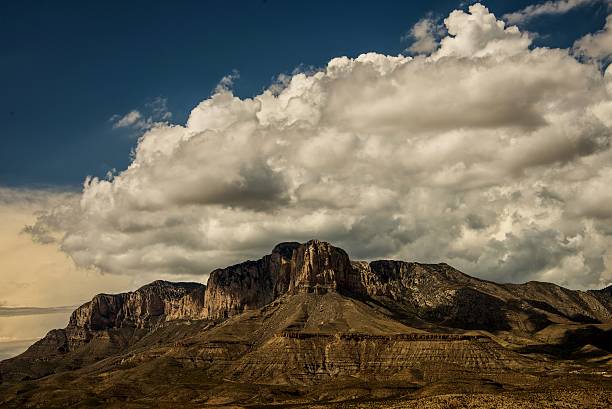 Guadalupe Mountains National Park with Storm Moving Out stock photo