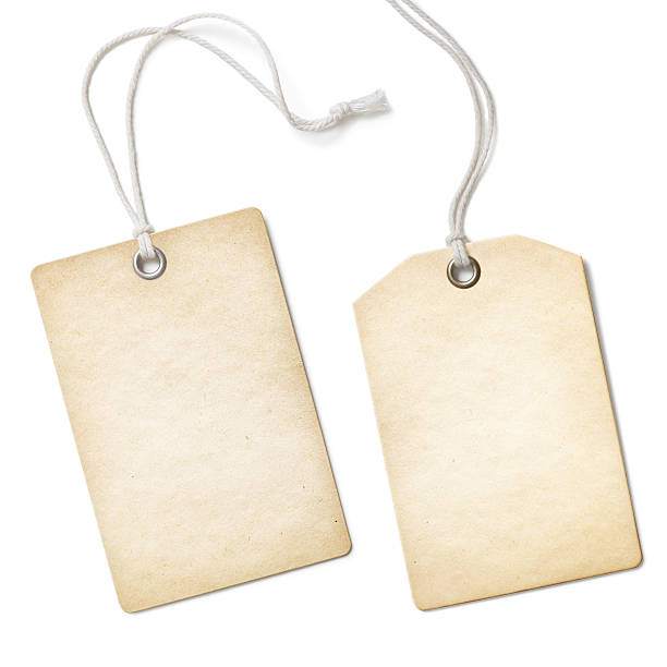 istock Blank old paper cloth tag or label set isolated on 501933174