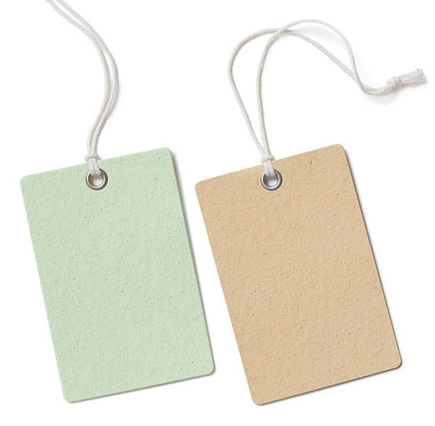 istock Blank cloth price tag or label set isolated on white 501933428