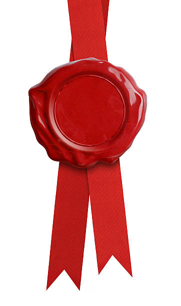 istock Red wax seal with ribbon isolated 501933936
