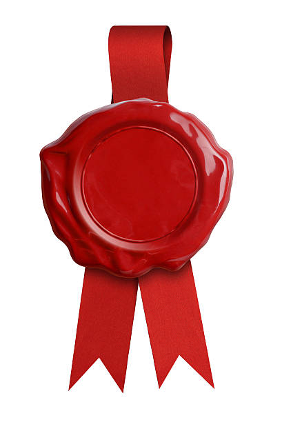 istock Red wax seal or signet with ribbon isolated 501933944