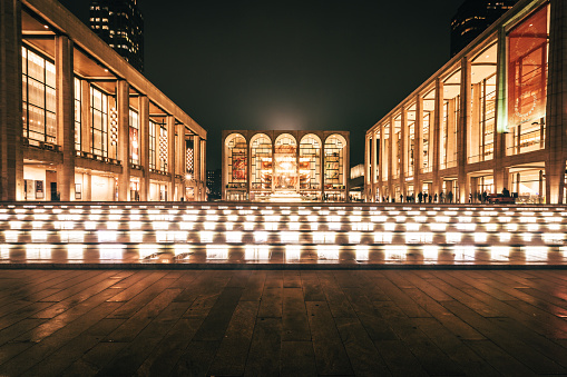 New York, United States - December 17, 2015: Lincoln Center - Home of The Metropolitan Opera, The New York City Ballet, The New York Philharmonic Orchestra and several other resident performing arts companies.