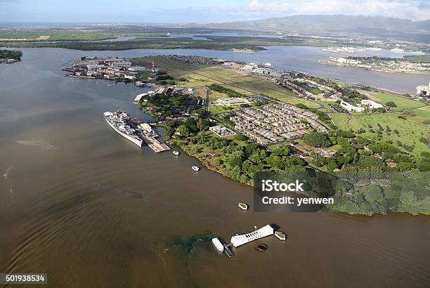 Aerial View Of Pearl Harbor Stock Photo - Download Image Now - Memorial, Aerial View, Tourism