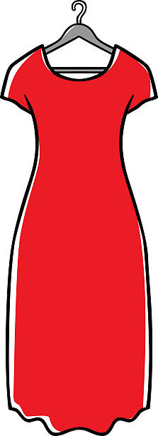 Red Dress Red dress on hanger symbol red clothing stock illustrations
