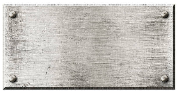istock rough steel metal plate with rivets isolated 501939286