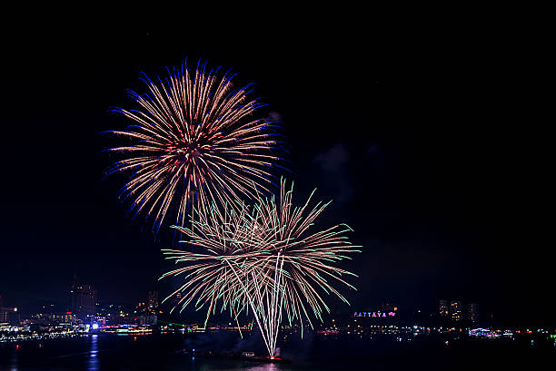 istock Fireworks celebration in the  city 501943678