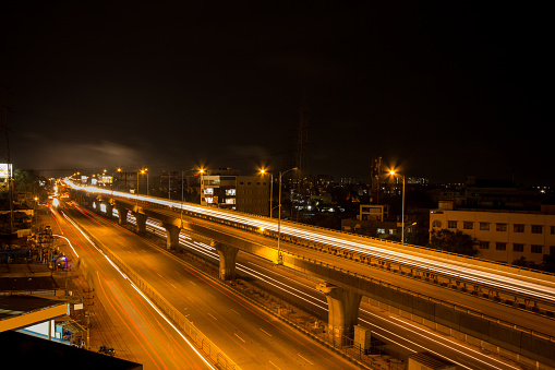 Bangalore Night Traffic In Hosur Flyover