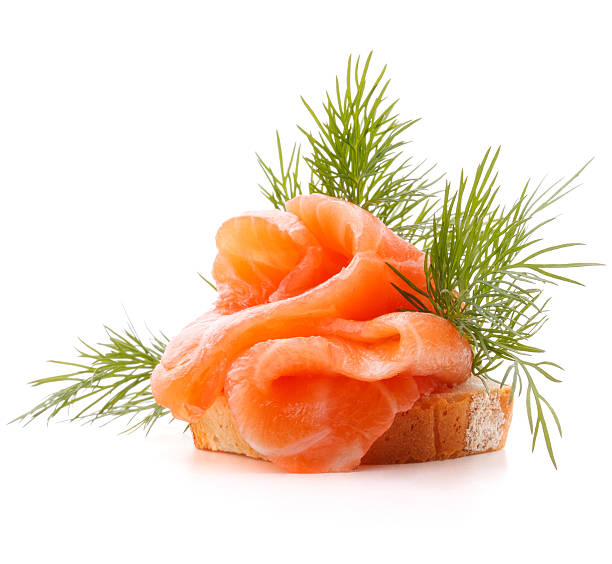 istock sandwich or canape with salmon on white background  cutout 501944431