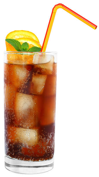 istock Cola drink with ice cubes and sliced lime. 501944581