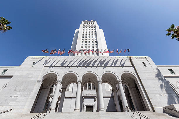 los angeles city hall - los angeles city hall imagens e fotografias de stock