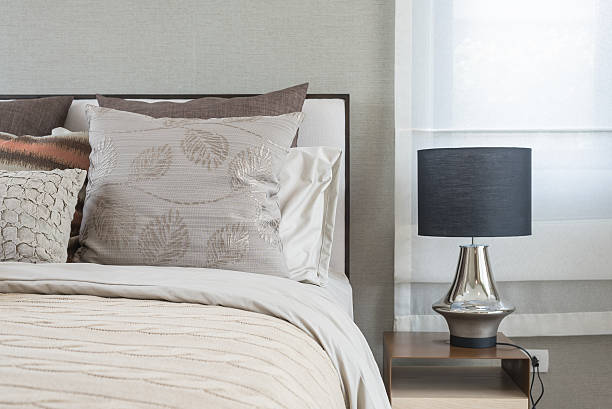 istock classic lamp style on wooden table in bedroom 501945256