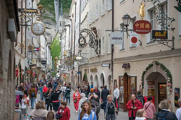 Getreidegasse, Salzburg, Austria