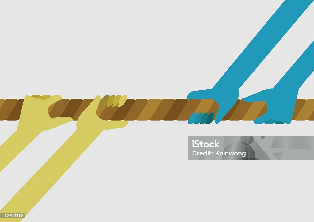 Competing Pulls Pulling A Rope For Competing Stock Illustration - Download Image Now ...