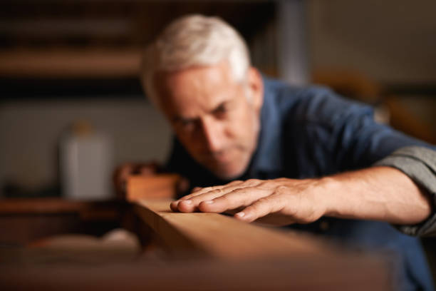 Your dream job does not exist, you must create it Cropped shot of a senior man working with wood indoorshttp://195.154.178.81/DATA/i_collage/pi/shoots/783498.jpg selective focus stock pictures, royalty-free photos & images