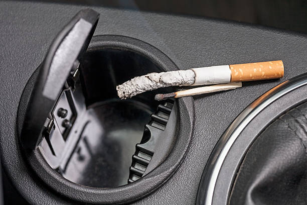 Car Ashtray And Cigarette Stock Photo - Download Image Now - Car