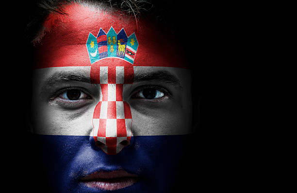 istock Croatia, Croatian flag on face 501949003