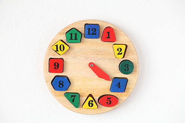istock Colorful wooden and any shape clock 501950757