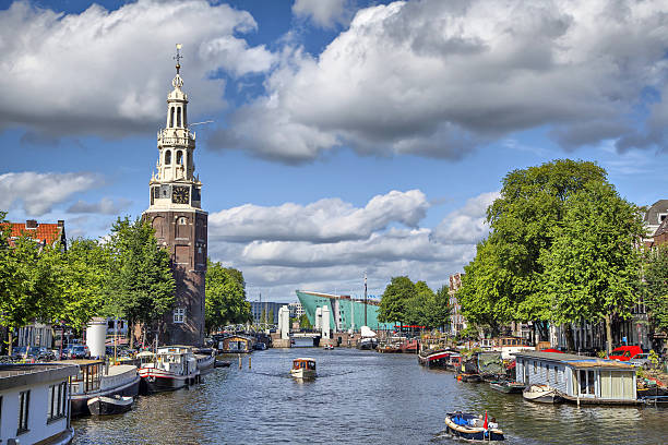 View on the famous Munttoren tower