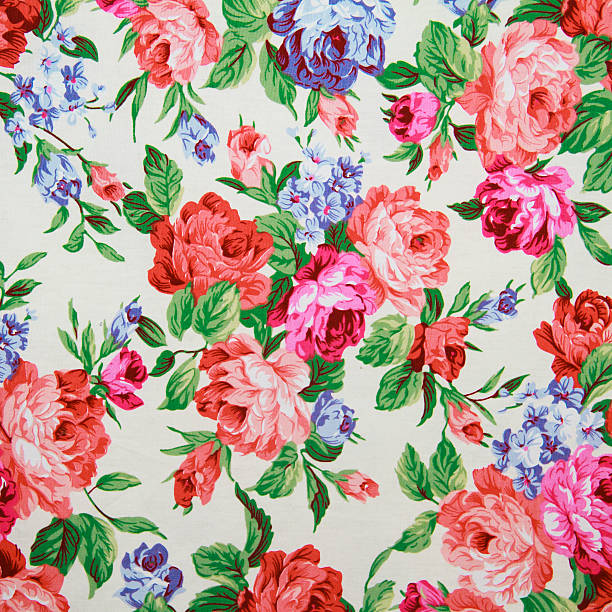 istock Fragment of colorful retro tapestry textile pattern with floral 501958565