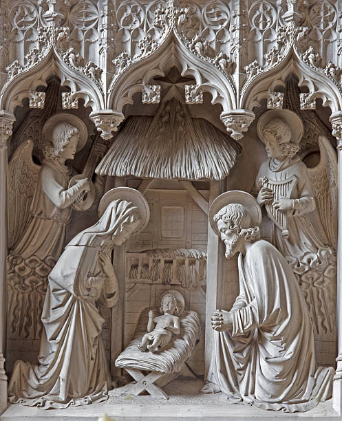 istock Mechelen - The neogotic sculptural gorup of Nativity 501959253