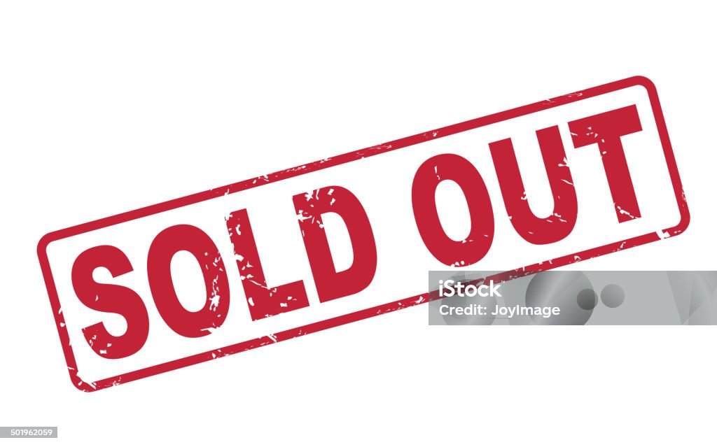 stamp sold out with red text on white stamp sold out with red text over white background Sold Out stock vector