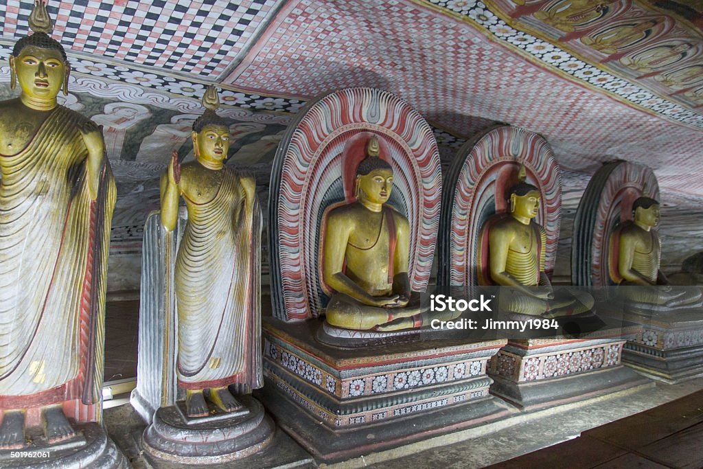 buddha images in dambulla Ancient Buddha images in Dambulla Rock Temple caves, Sri Lanka Ancient Stock Photo