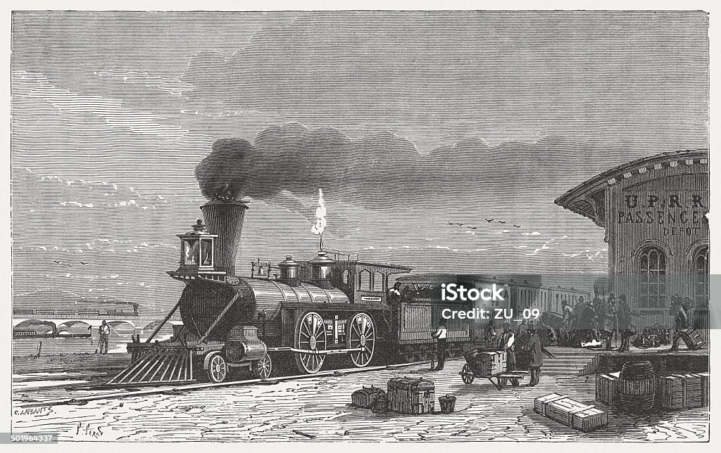 Union Pacific Railroad - Zbiór ilustracji royalty-free (Rewolucja przemysłowa)