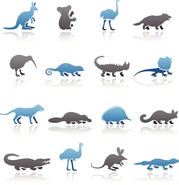 Vector illustration of Australian Animal Icon Set