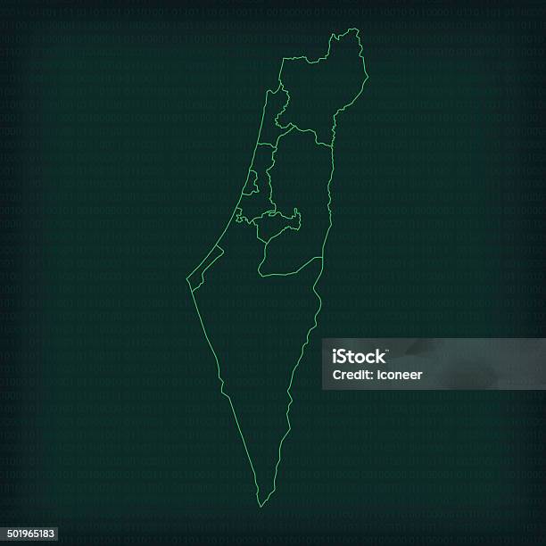 Israel Karten Dunkel Stock Vektor Art und mehr Bilder von Karte - Navigationsinstrument - Karte - Navigationsinstrument, Israel, Nazareth - Israel