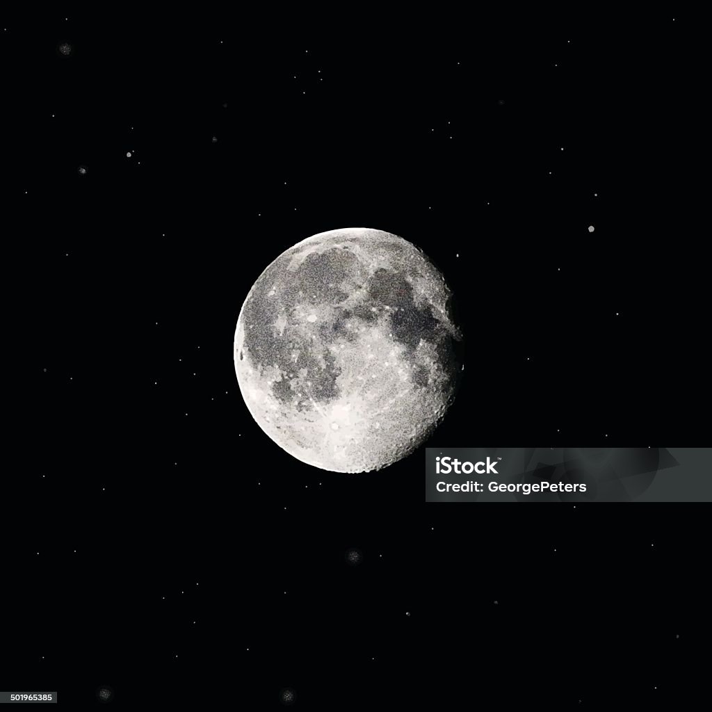 Full Moon and Stars - Lizenzfrei Mond Vektorgrafik