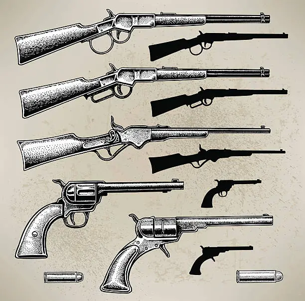 Vector illustration of Cowboy Guns