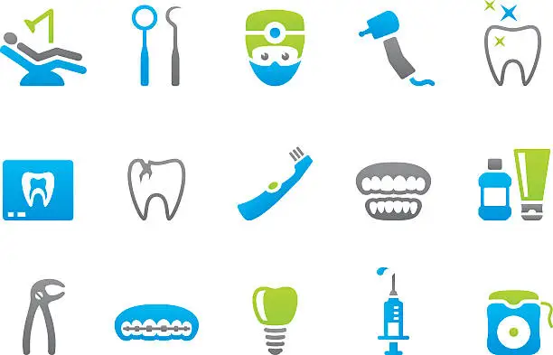 Vector illustration of Stampico icons - Dental
