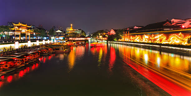 istock China Nanjing Temple Canal Wide Set 501966574