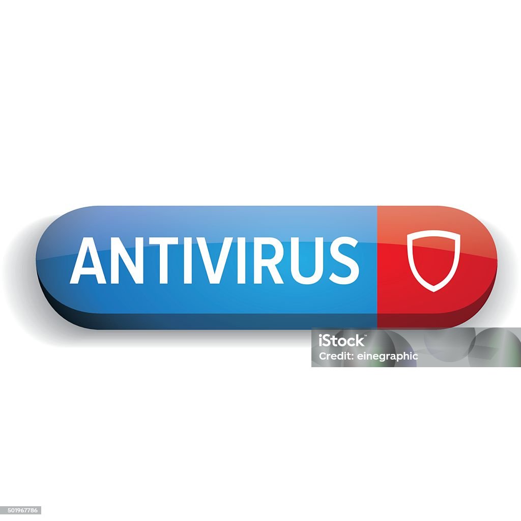 Virus Button Download Antivirus Button Vector Blue Stock Illustration - Download Image Now ...