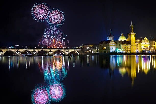 istock New year Fireworks in Prague, Czech Republick 501968650