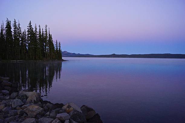 Waldo Lake Dawn Central Oregon's Cascade Range. willamette national forest stock pictures, royalty-free photos & images
