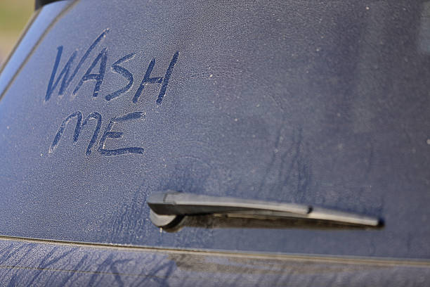 istock Dirty car window and wash me sign 501969122