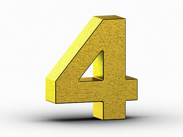 istock golden 3d number four on white background 501969558