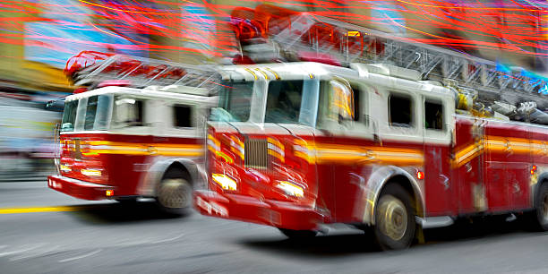 Fire engine rushing in New York city