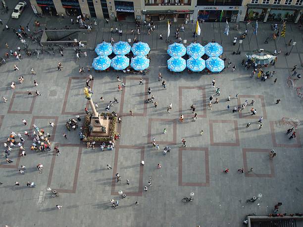 istock Aerial view of central square 501970890