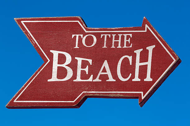 istock to the beach sign against the blue sky 501970972