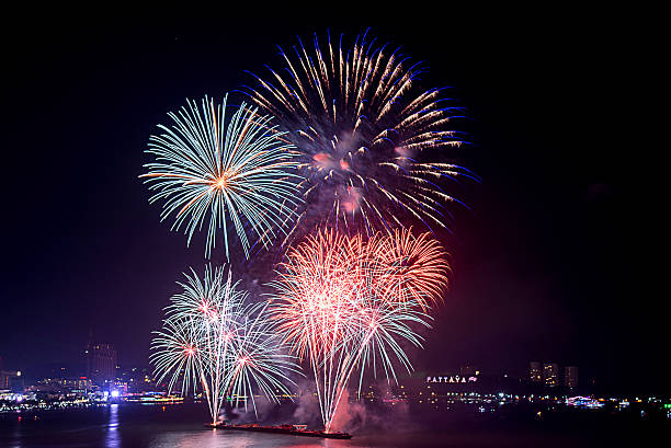 Fireworks celebration in the city