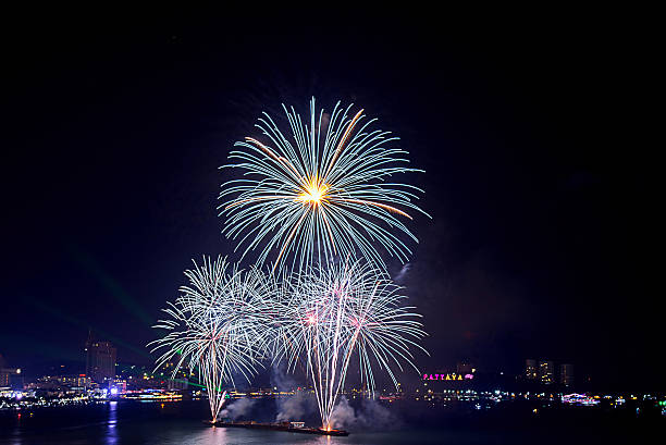 istock Fireworks celebration in the city 501973322
